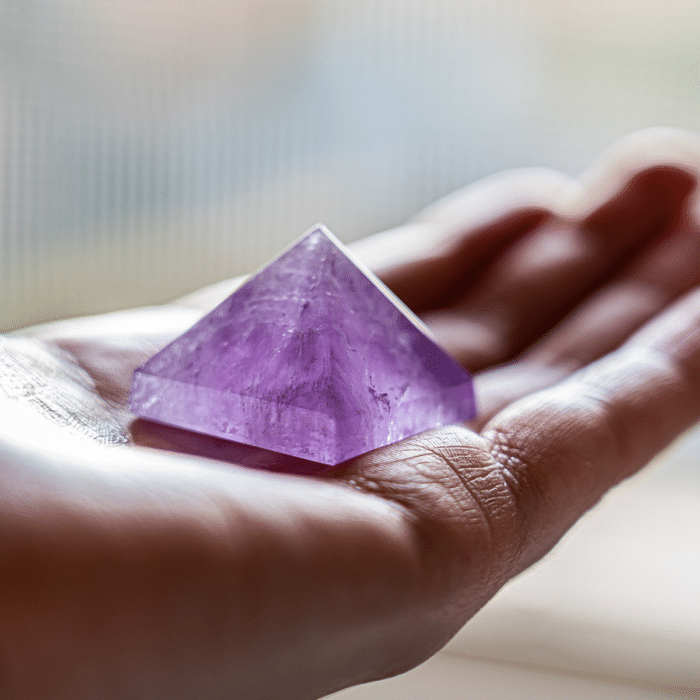 amethyst in the hand