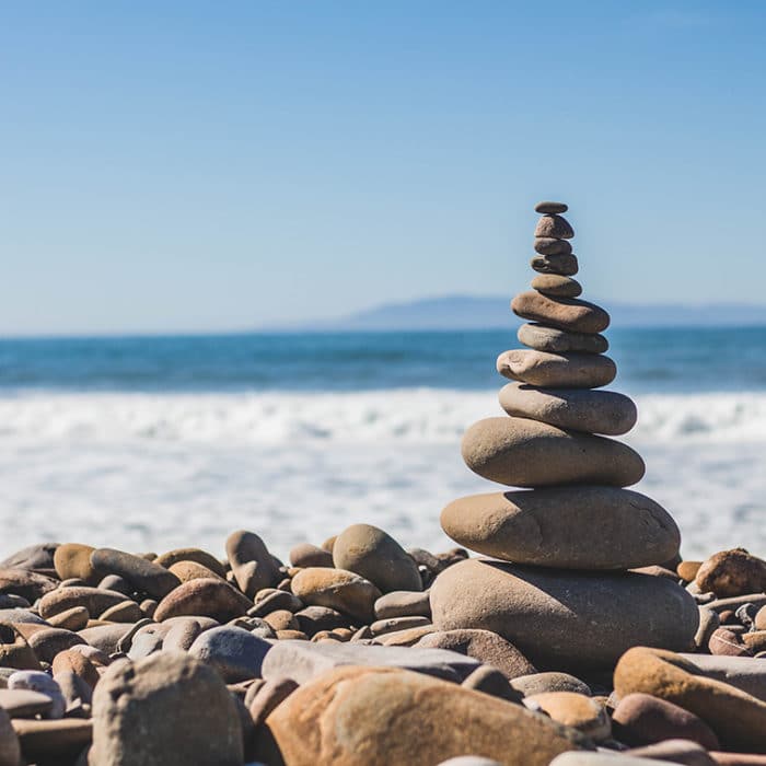 stone balance on the beach