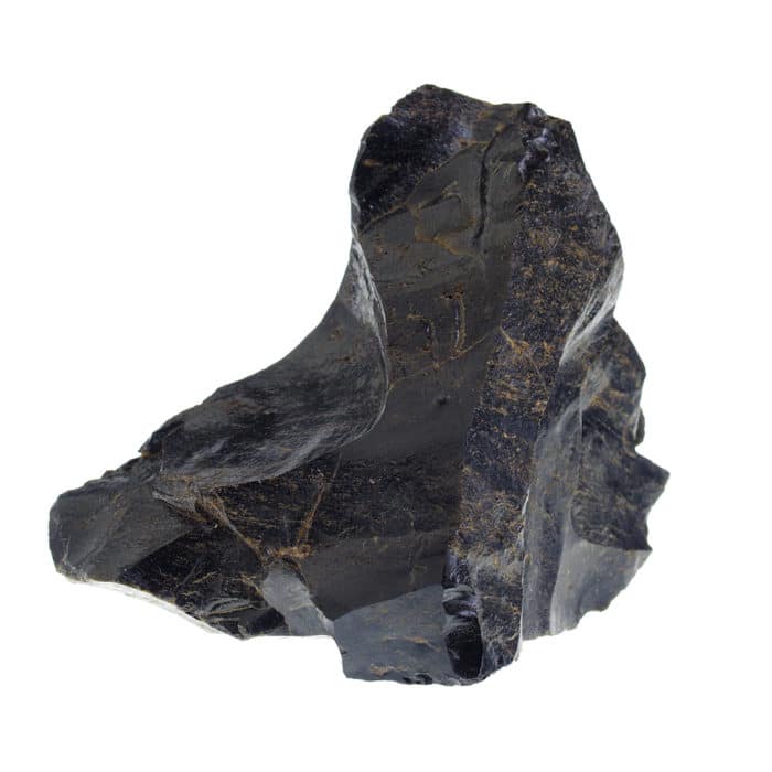 Obsidian, One of the Best Blue Calcite Crystal Combinations