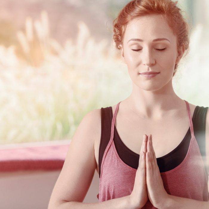 Beautiful woman during meditation