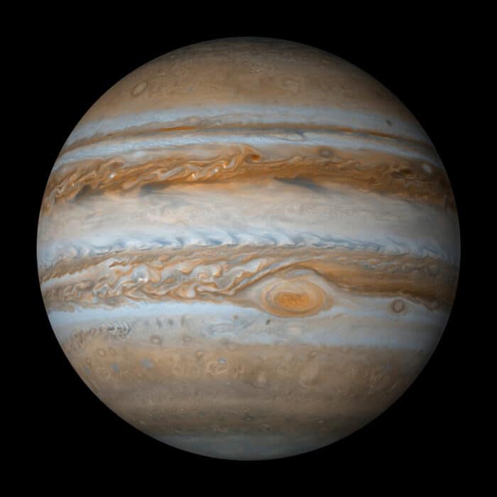 Jupiter on a black background