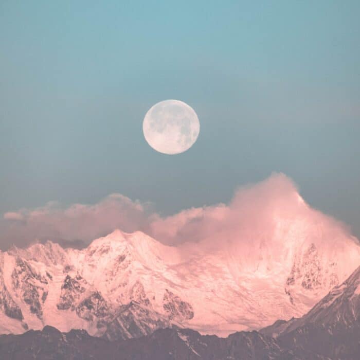 moon and mountains