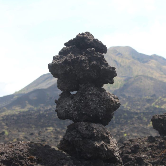 mountain stone art black lava stones