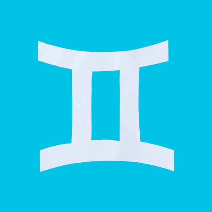Gemini symbol on a blue background