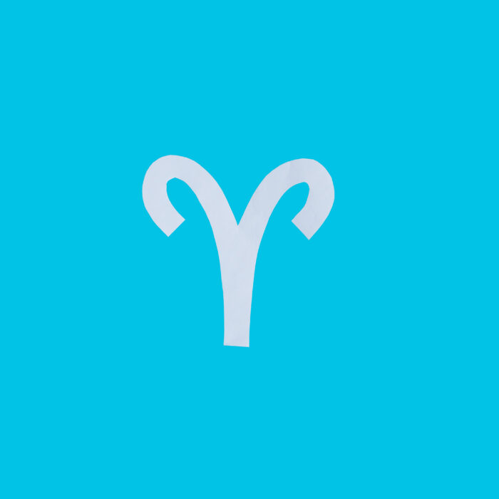 Taurus symbol on a blue background