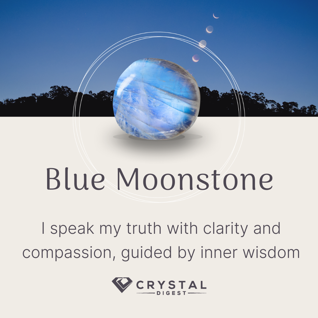 Blue Moonstone crystal affirmation