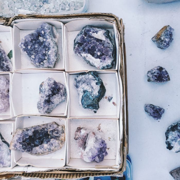 amethyst crystals inside boxes
