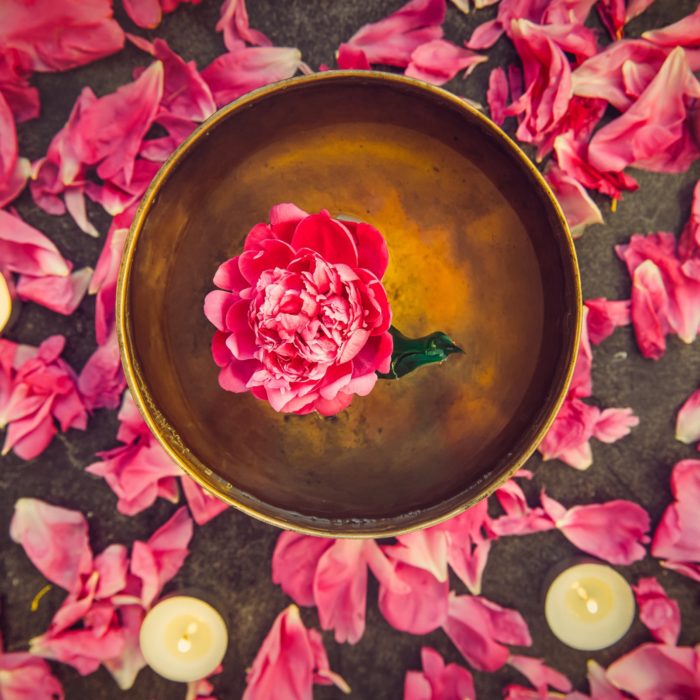 ancient asian aura ayurveda background black blossom bowl