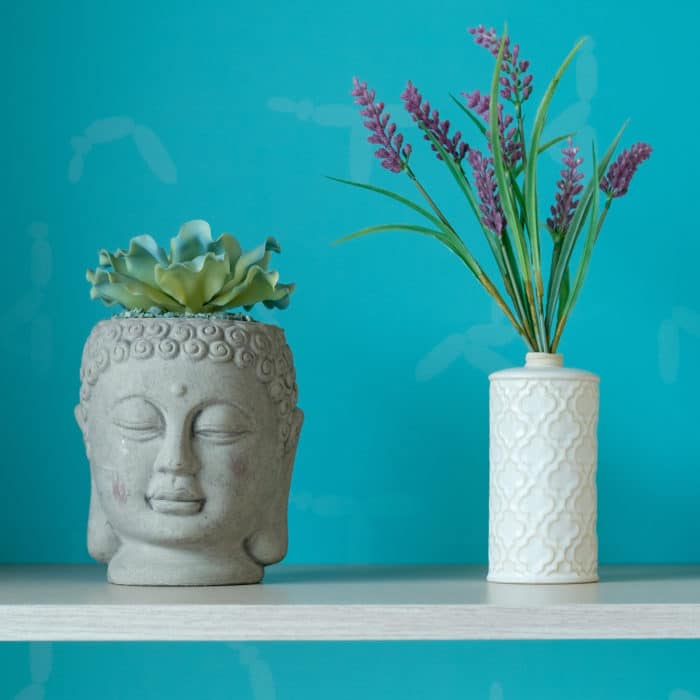 buddha and lavender flower decoration