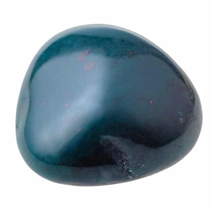 one heliotrope (bloodstone) gem stone isolated