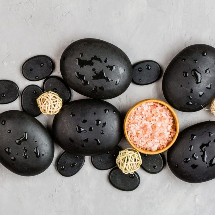 black spa stones for therapy