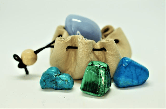 various shiny precious stones and crystals