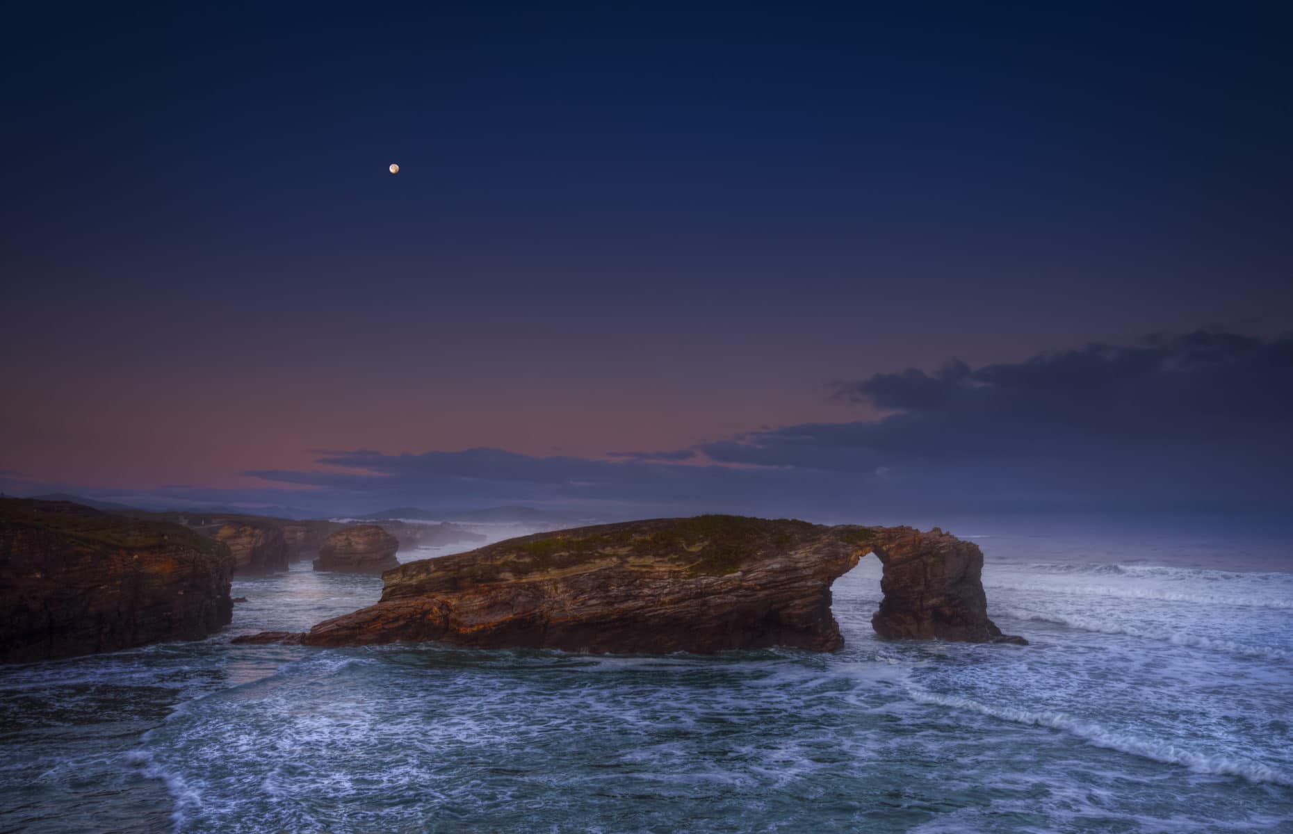 Moonlight, Rock Formation near the sea