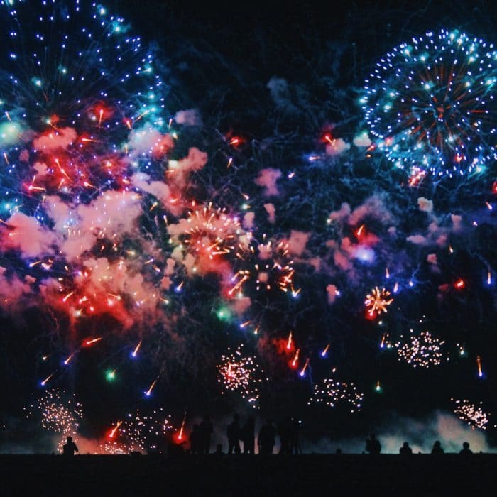 beautiful multicolor fireworks