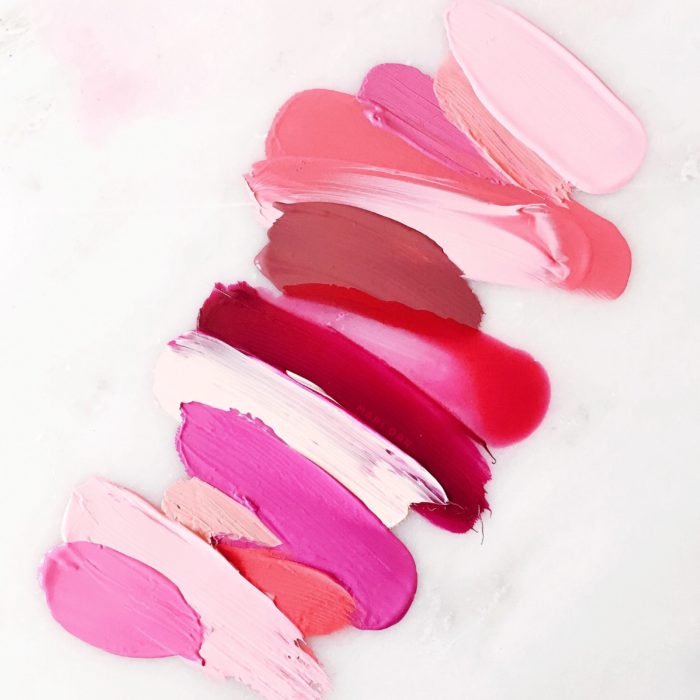 swatches smear pink shades paint