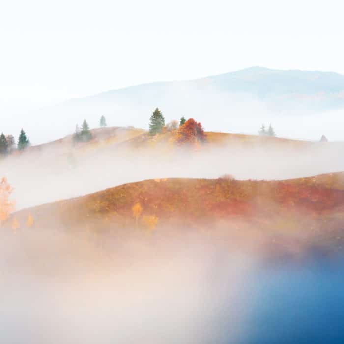 Amazing scene on autumn mountains