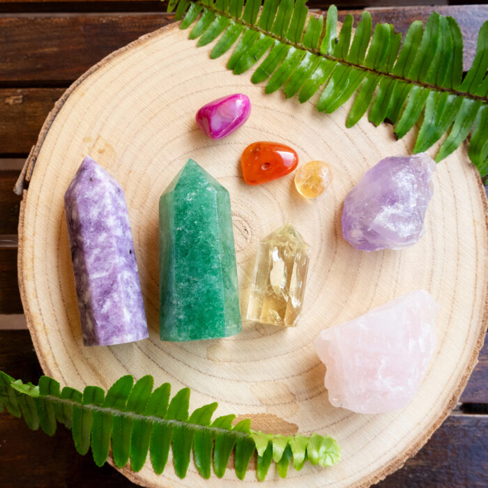 Gemstones minerals stones in the shape of obelisks. Witchcraft, herbal medicine and healing, Magic healing Rock for Reiki Crystal Ritual, Witchcraft, spiritual esoteric practice.
