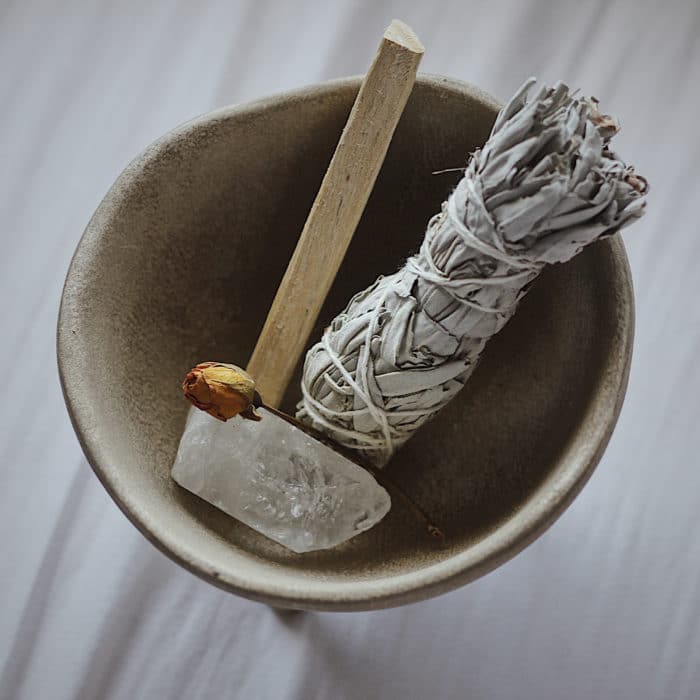 Smudging with sage