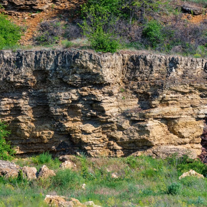 A stratigraphic section of Miocene shell limestone
