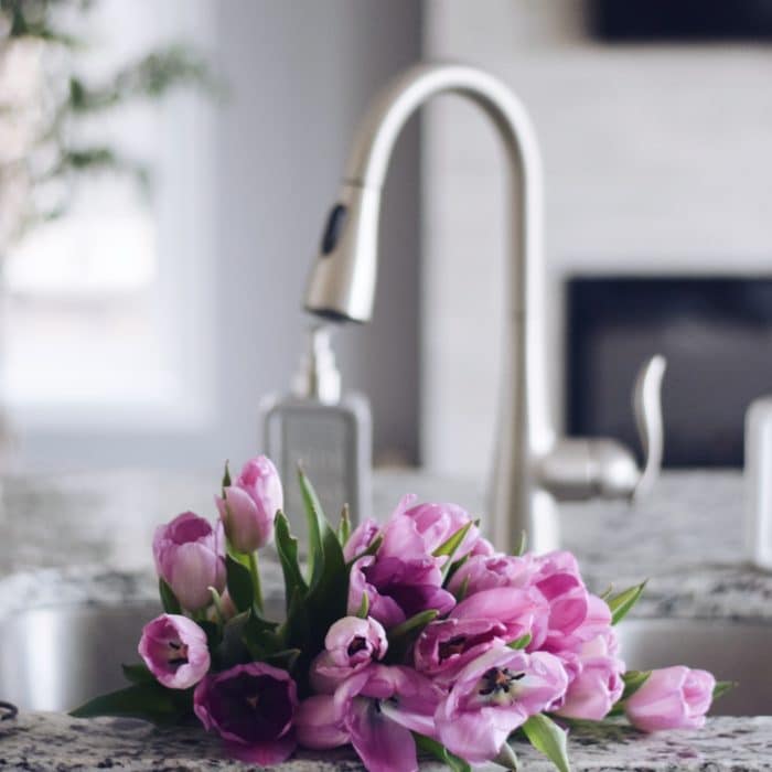 tulips on the countertop