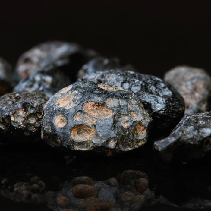 Tektite (meteorite glass) Closeup