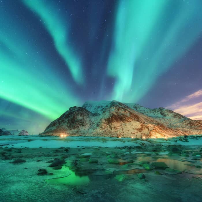 Aurora. Nothern lights in Lofoten islands, Norway