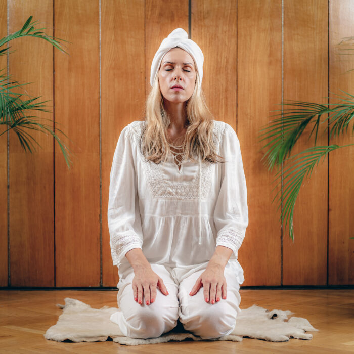 Practicing kundalini yoga kriya for inner and outer vision.