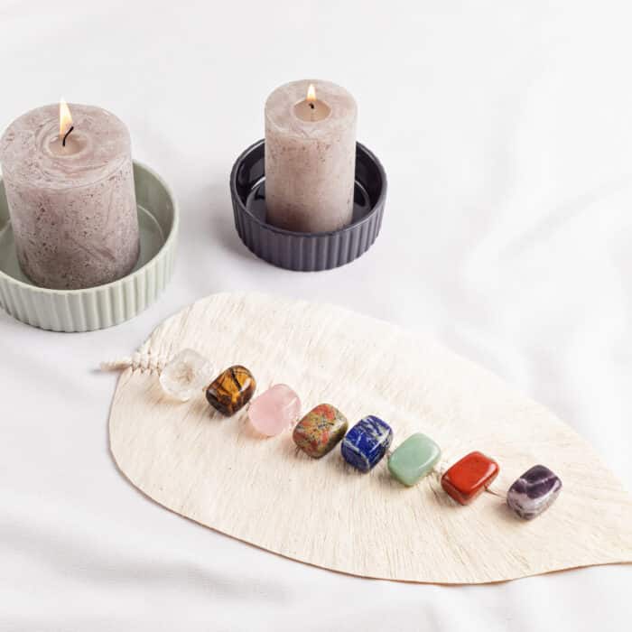 Healing reiki chakra crystals. Gemstones for wellbeing, harmony, meditation, relaxation