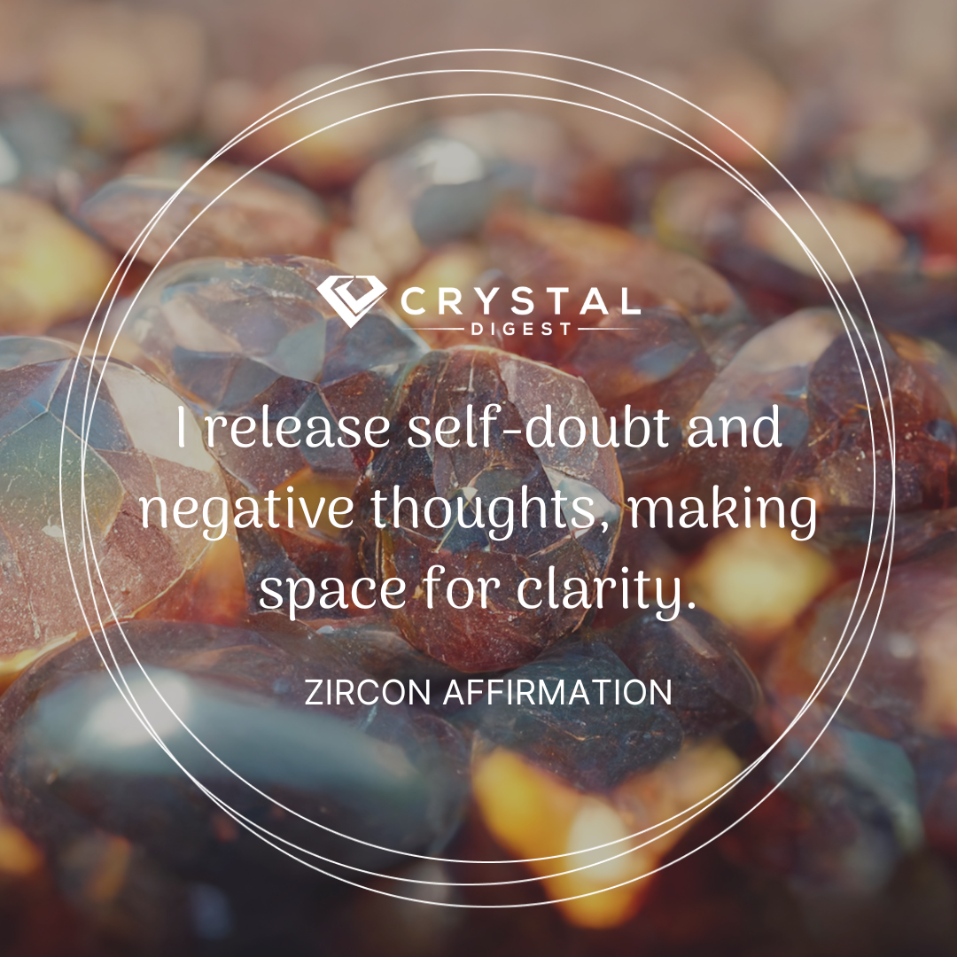 Zircon Crystal Affirmation - I release self-doubt and negative thoughts, making space for clarity