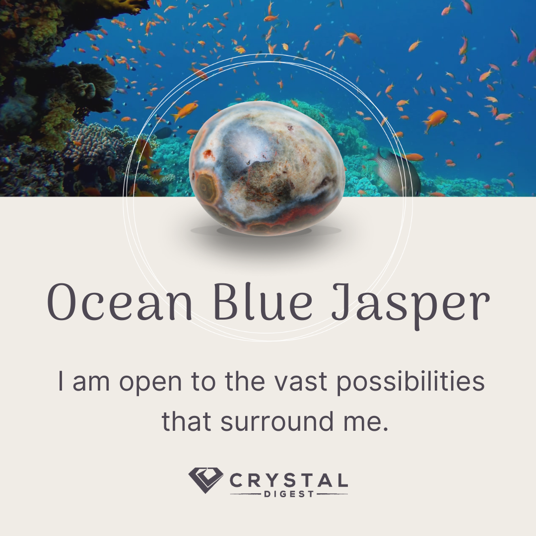 Ocean blue jasper crystal affirmation