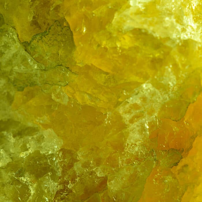 Green and yellow luminated quart crystal