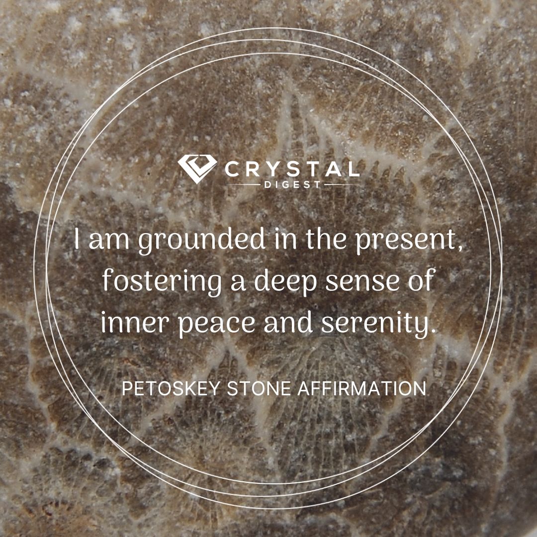 Petoskey Stone Affirmation - I am grounded in the present, fostering a deep sense of inner peace and serenity.