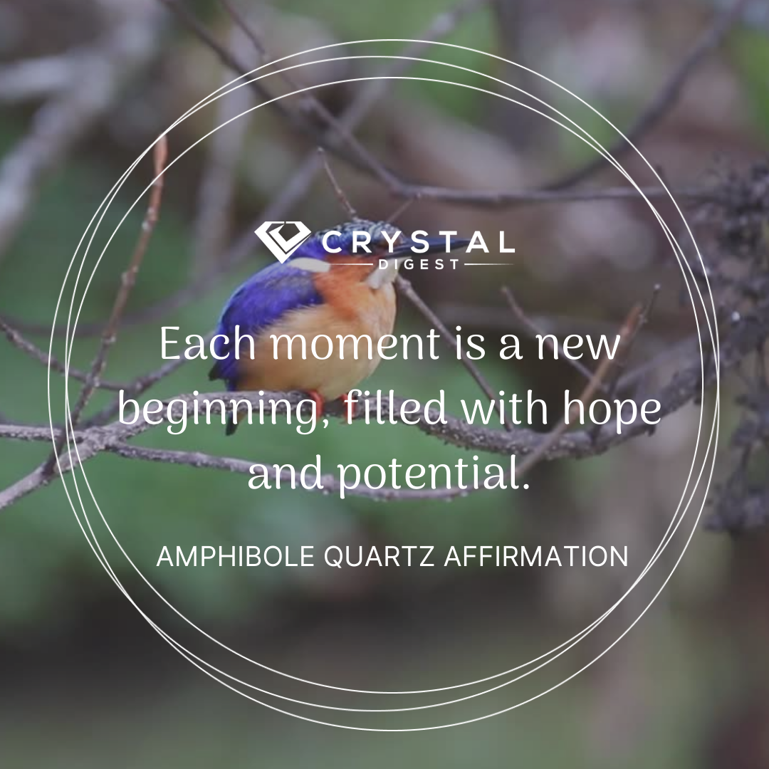Amphibole Quartz Crystal Affirmation