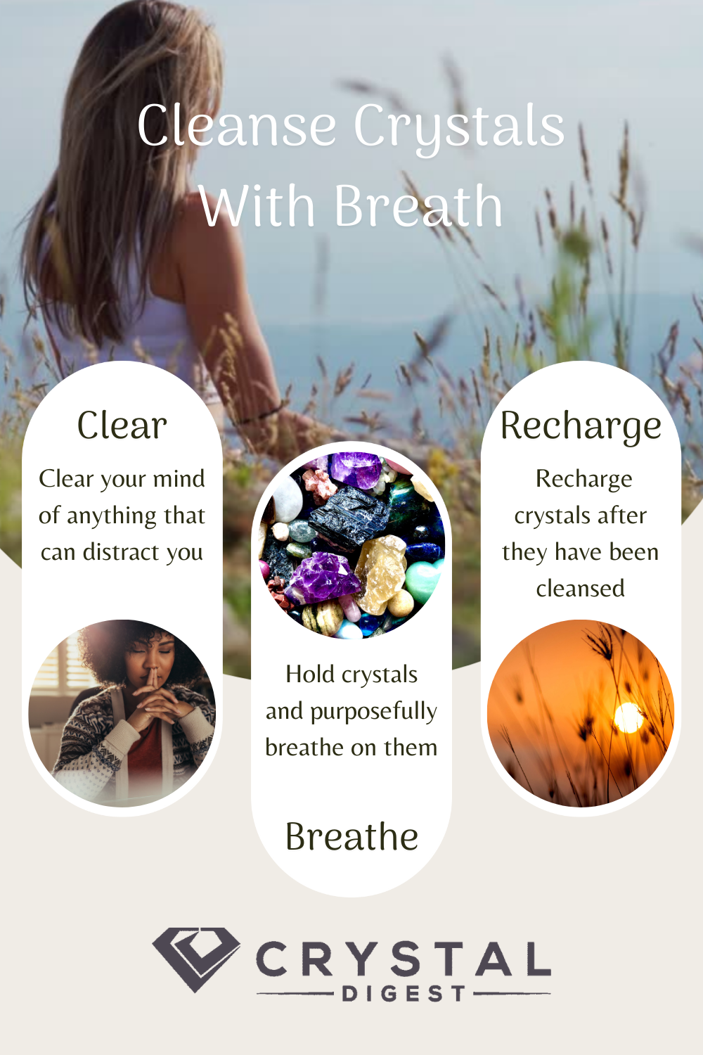 How to cleanse crystals with breath
