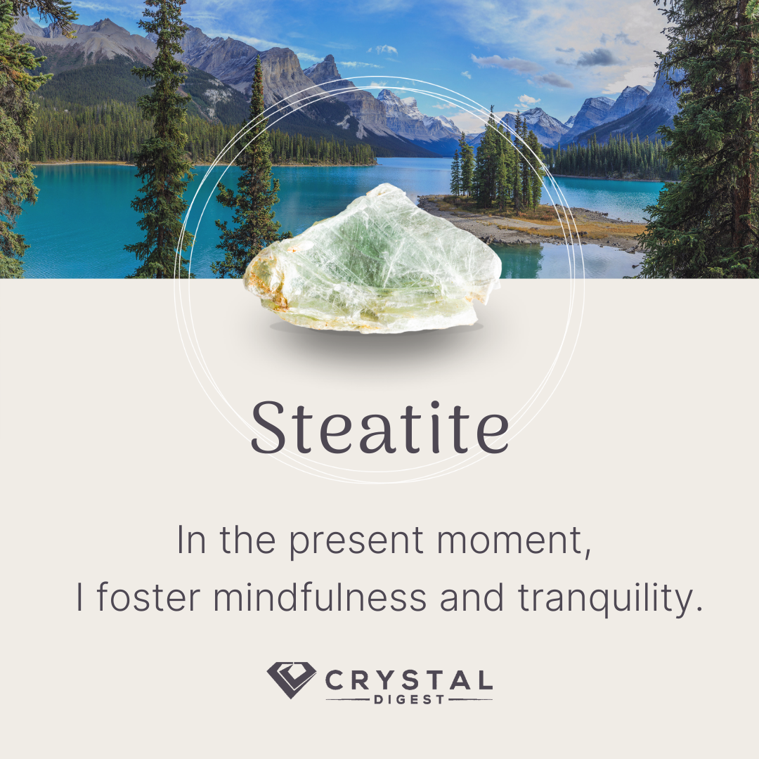 Steatite affirmation - in the present moment, I foster mindfulness and tranquility