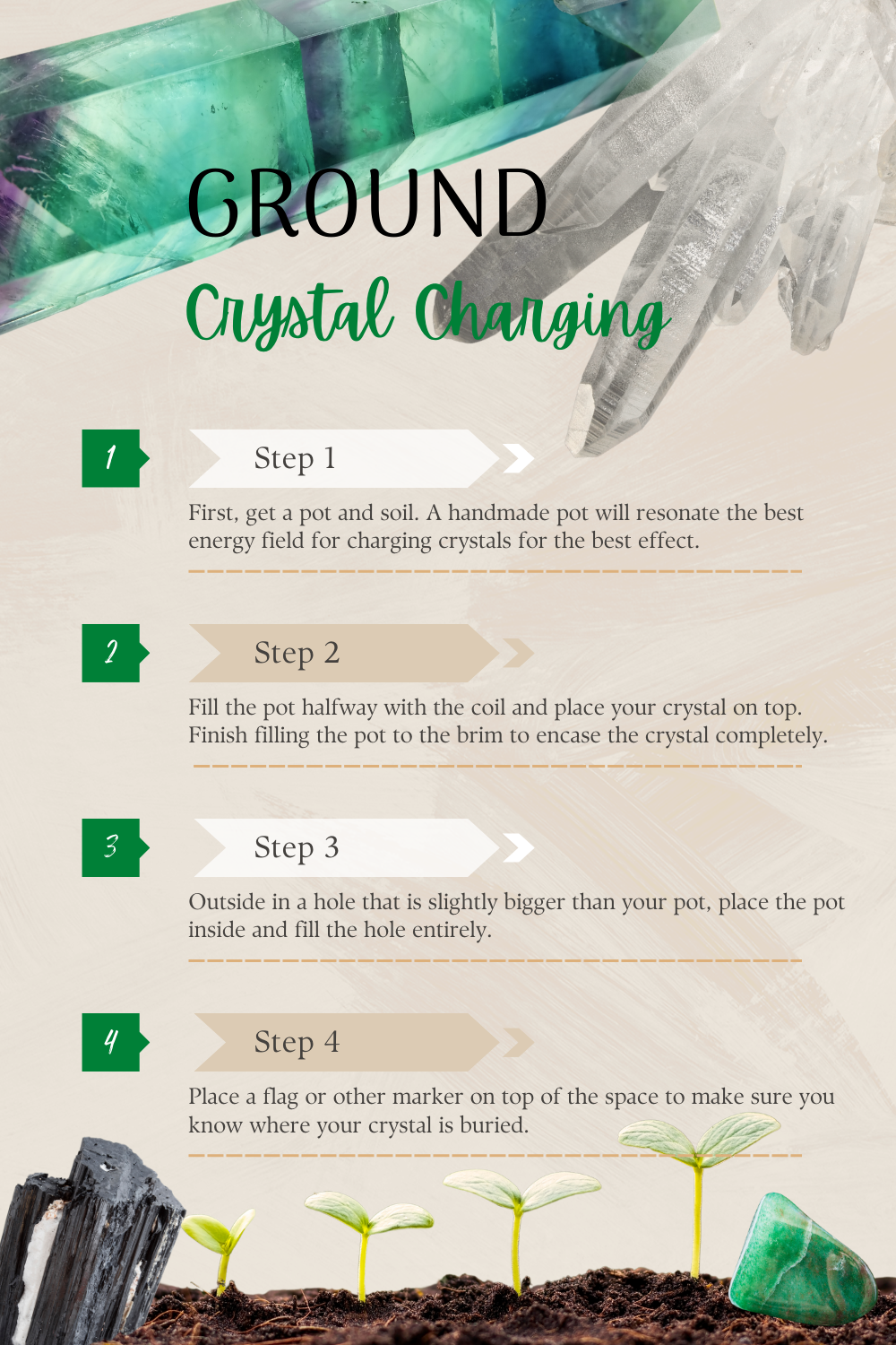 ground crystal charging - how to charge your crystals in the ground instructions
